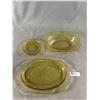 Image 1 : Vintage Madrid Glass Lot - Saucer, Bowl & 11.5"L x 8.25" W Plate