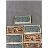 Image 2 : Amercian Civil War Set. Approx. 1.75" x 3.5" Repro Paper Bills