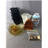 Image 1 : Vintage Finds - 9"H Ruffle Vase, 6" Bed Risers, Brass Curios, Vaseline Glass & More