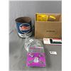 Image 2 : Lot of Automotive Pieces and Parts. Chevron Oil Can, Vanity Mirror,Wheel Locks etc