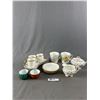 Image 1 : Vintage Lot - 3 Tea Cups/Saucers Limoges France, Somerset Foley Bone China Cream/Sugar Bowls & More