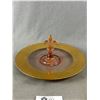 Image 2 : 2 Vintage Pieces Of Iridescent Glass & 12" Diam. Gold Trim Dessert Plate