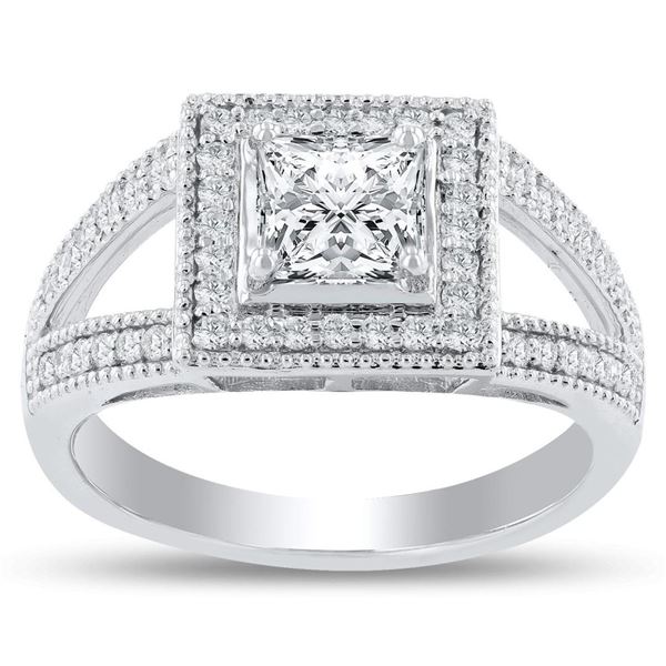 0.71 ctw VS2 CLARITY E COLOR CENTER Diamond Platinum Ring (1.00 ctw Diamonds) GI