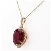 Image 1 : 29.59 ctw Ruby and 0.69 ctw Diamond 14K Yellow Gold Pendant