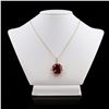 Image 3 : 29.59 ctw Ruby and 0.69 ctw Diamond 14K Yellow Gold Pendant