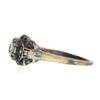 Image 6 : Antique 18k TT Gold 0.37 ctw Old European Cut Diamond Floral Open Milgrain Ring