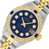 Image 2 : Rolex Ladies Quickset Two Tone Blue Diamond And Sapphire Datejust Wristwatch 26M