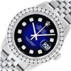 Image 2 : Rolex Mens Stainless Steel Blue Vignette 3 ctw Diamond Datejust Wristwatch