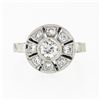 Image 4 : Antique Art Deco 14k Gold Old European Diamond Round Open Milgrain Platter Ring