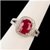 Image 1 : 3.26 ctw Mozambique Ruby and 0.30 ctw Diamond Platinum Ring (GIA CERTIFIED)