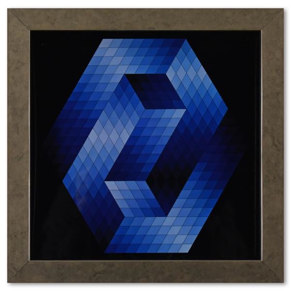 Gestalt - Bleu de la serie Hommage A LHexagone by Vasarely (1908-1997)
