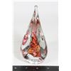 BEAUTIFUL POLISH ART GLASS TEARDROP PAPERWEIGHT
