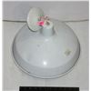WHITE METAL OVERHEAD LIGHT SHADE (16" OPENING)