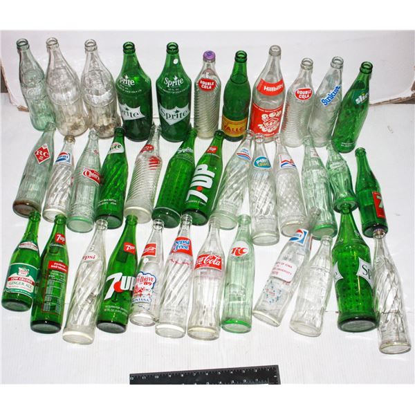 LARGE VINTAGE GLASS BOTTLE LOT 35 + INCLUDING