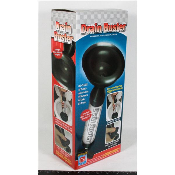 NEW DRAIN BUSTER POWER MULTI-DRAIN PLUNGER