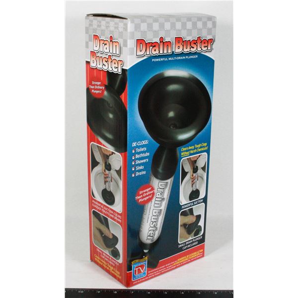 NEW DRAIN BUSTER POWER MULTI-DRAIN PLUNGER
