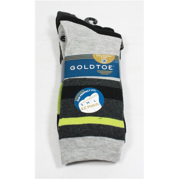 NEW 3 PACK GOLDTOE SIZE LARGE SOCKS