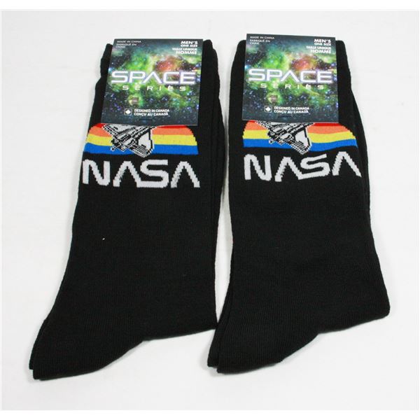 TWO NEW PAIRS OF NASA MENS SOCKS