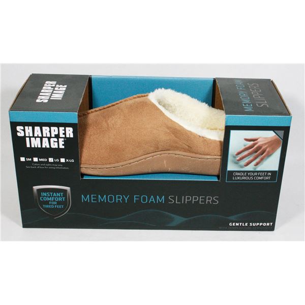 NEW MEMORY FOAM SLIPPERS SIZE LARGE, NONSLIP GRIP