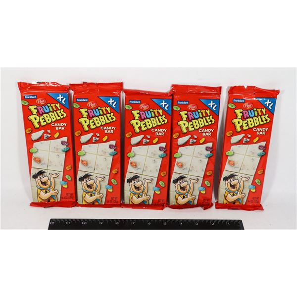 LOT OF FIVE 125G FRUITY PEBBLES CANDY BARS XL
