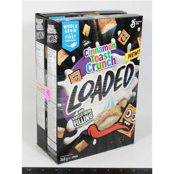 TWO BOXES OF CINNAMON TOAST CRUNCH LOADED WITH