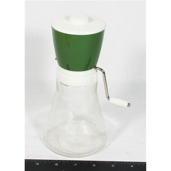 VINTAGE NUT GRINDER AVOCADO GREEN TOP