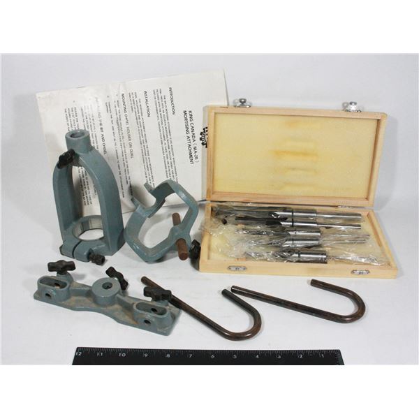 DRILL PRESS MORTISING ATTACHMENT & CHISEL BITS