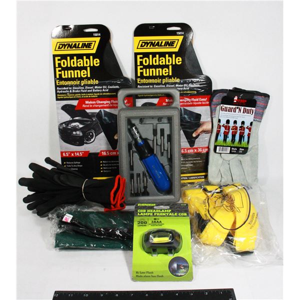 LOT OF MISC. GARAGE ITEMS. NEW OR VERY GENTLY USED