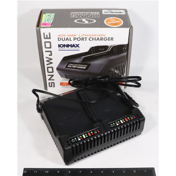 SNOW JOE 40 V MAX LITHIUM-ION DUAL PORT CHARGER