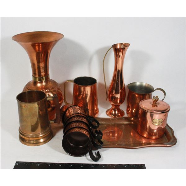 LOT OF COPPER ,COPPER TONED ITEMS STAMPING INCL.