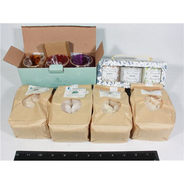 LOT OF CANDLES AND PARTY LITE TEA LIGHT CANDLE