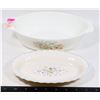 PYREX ENGLAND BLUE IRIS OVAL DISH ALONG WITH