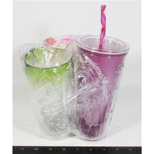 TWO NEW FDG DRINKING GLASSES WITH A NEW