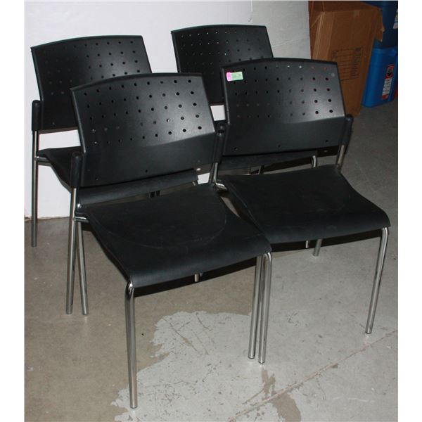 STACK OF 4 MODERN WAITING ROOM CHAIRS