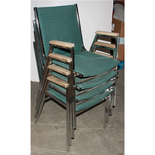 STACK OF 4 VINTAGE WELL BUILT WAITING ROOM