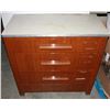 VINTAGE METAL 4 DRAWER DRESSER. MADE OF METAL WITH