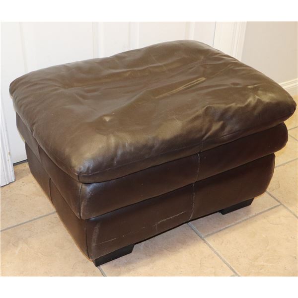 FAUX LEATHER OTTOMAN