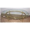 OVAL GLASS TOP COFFEE TABLE