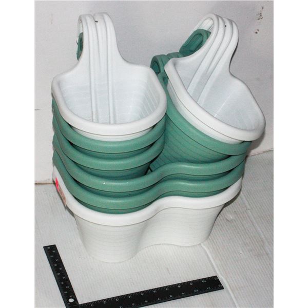 LARGE LOT OF OUTDOOR RAIL STYLE PLANTERS