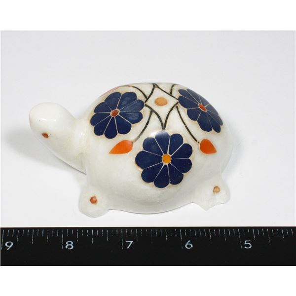 HAND DECORATED STONE TURTLE