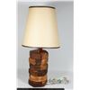 WOOD BASE TABLE LAMP WITH SHADE