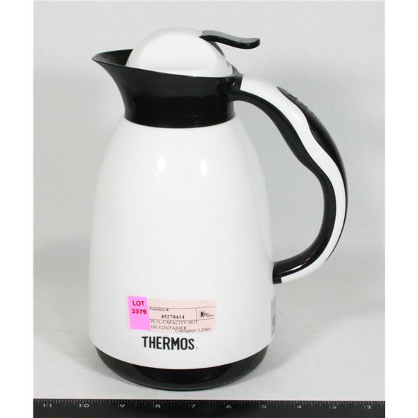 THERMOS 1L CAPACITY HOT BEVERAGE CONTAINER