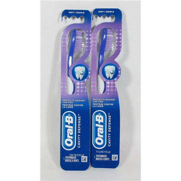 TWO NEW SOFT ORAL-B TOOTHBRUSHES