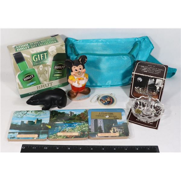 MIXED LOT INCLUDING TURQUOISE FANNY PACK, NEW OLD