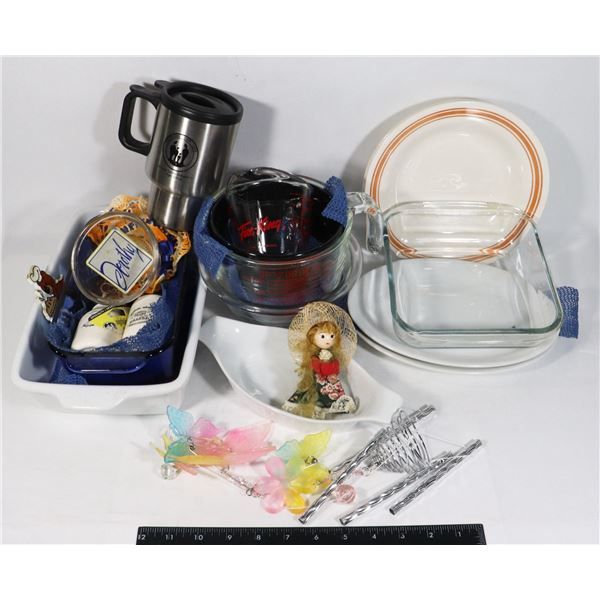 ESTATE BOX OF GLASSWARE/ DISHES INCLUDING