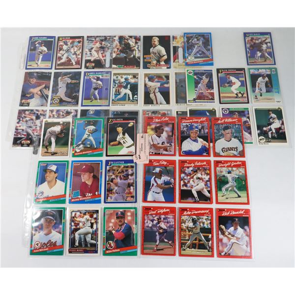 5 SHEETS OF ASSORTED BASEBALL CARDS