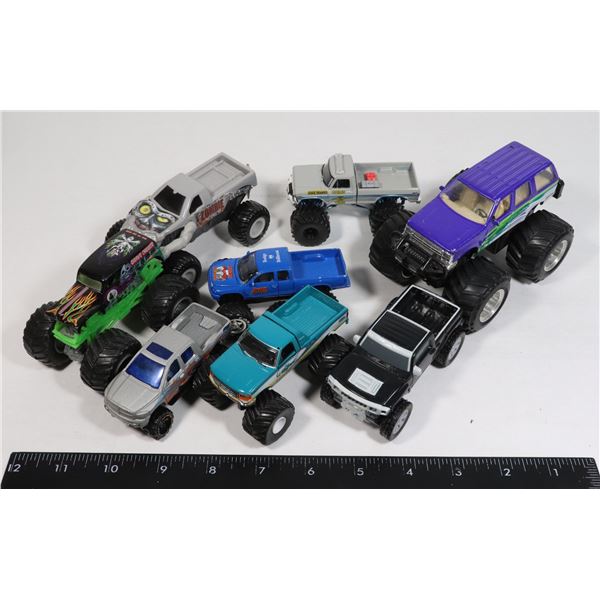 LOT OF VINTAGE MONSTER TRUCKS/VEHICLES