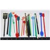 24 VARIOUS VINTAGE SWIZZLE STICKS