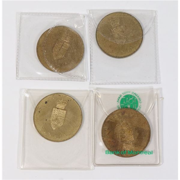 LOT OF 4 1867-1967 CANADA CONFEDERATION BRASS