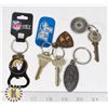 Image 1 : LOT OF ASSORTED KEYCHAINS WITH KEYS